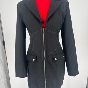 Maniere De Voir Black Zippered Blazer Dress (BNWT - missing belt)